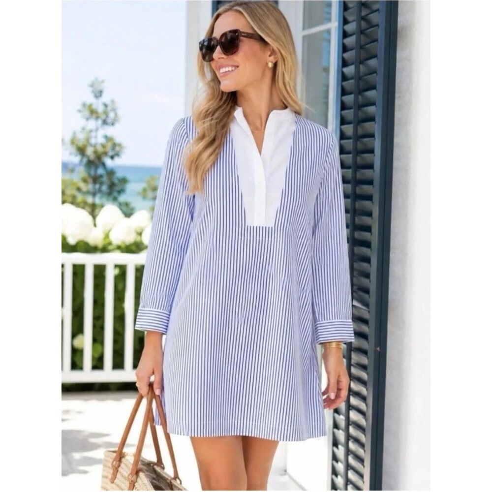 Pomander Place Vertical Striped Lottie Dress M
